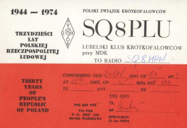 SP8PLU - SQ8PLU - 1974