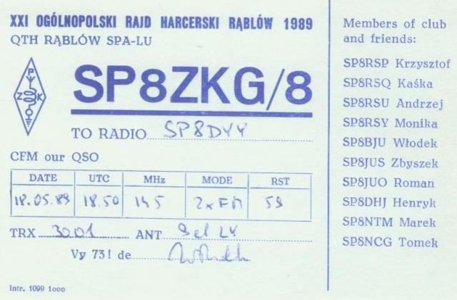 SP8ZKG - SP8ZKG/8 - 1989